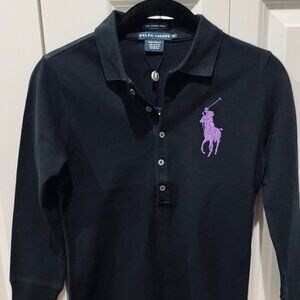 RALPH LAUREN "SKINNY" BLACK POLO - SIZE XS - TAGS ON